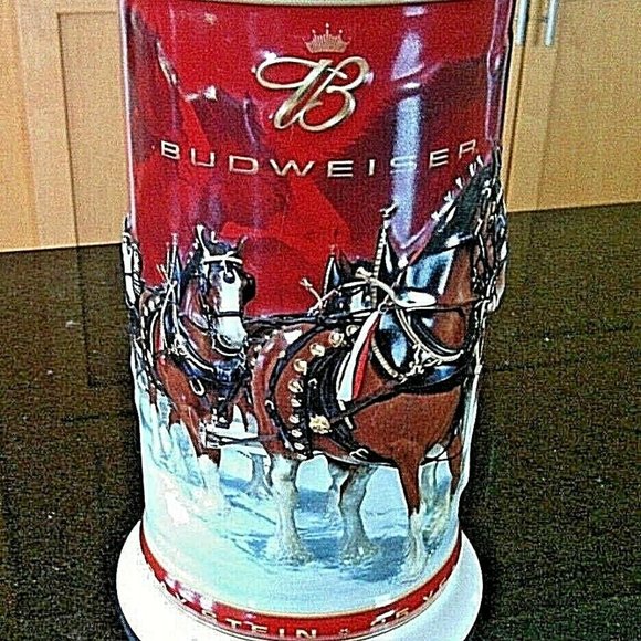 Anheuser-Busch Budweiser Stein Clydesdale Holiday Edition 25th Anniversary Large - Picture 13 of 16